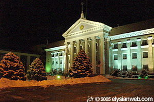 Bishkek, Kyrgyzstan at night on Feb. 24